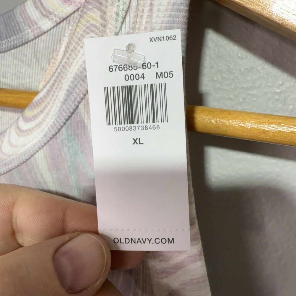 Old Navy Racerback Tank Top Women’s Size XL Pastel Marble Swirl Go-Dry Ultralite - Picture 5 of 6